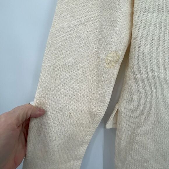 St John Collection Cream Santana Knitted Tweed Suit Set Blazer Skirt Size Small - Picture 9 of 15